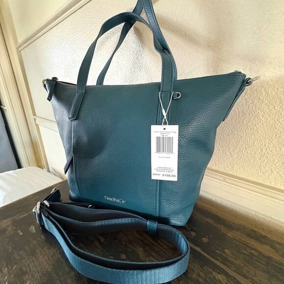 Vera Bradley Charlie Small Shoulder Bag in leather Teal- NWT - Picture 3 of 6